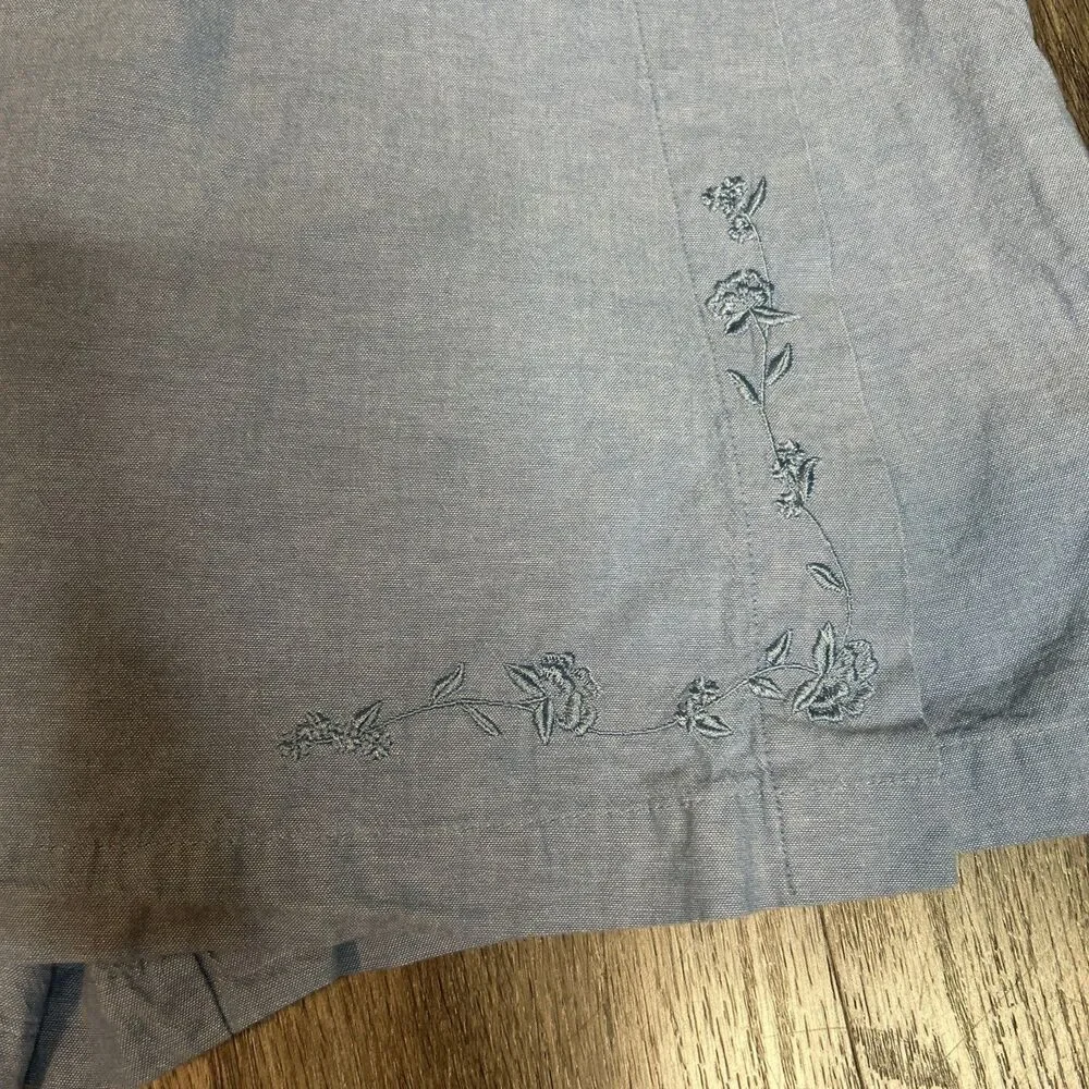 Blues Etc Vintage Cotton Wrap Skirt 9 Blue Butter Mom Country Coastal